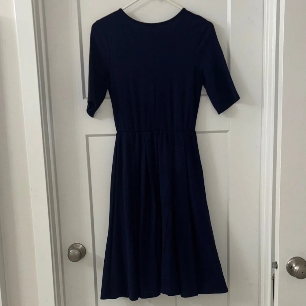 Brigitte Brianna Navy/ Dark Blue Midi A Line, Fit and Flare Dress - Picture 7 of 8